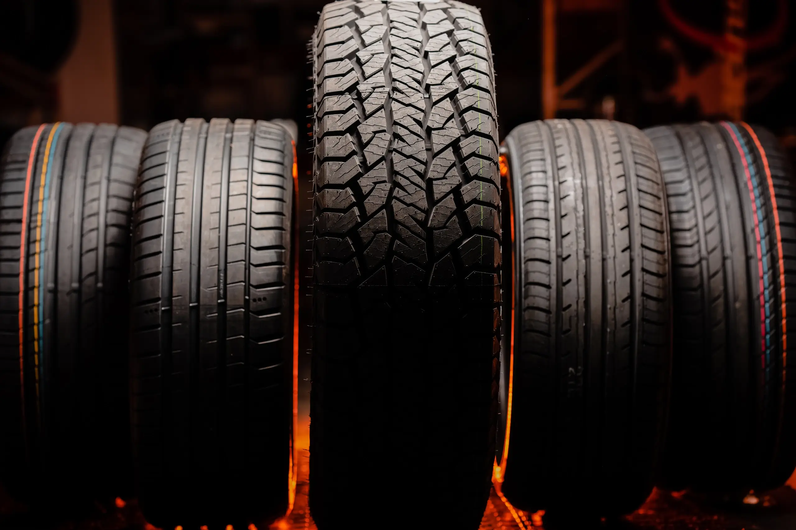 Row of Tyres
